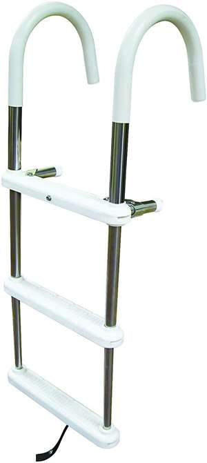 JIF Marine 3-Step Telescoping Gunwale Hook Boat-Dock Ladder Stainless   