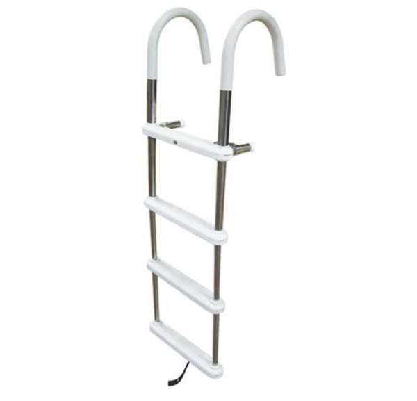 JIF Marine 4-Step Telescoping Gunwale Hook Boat Ladder Stainless 317 Boat - Dock Table