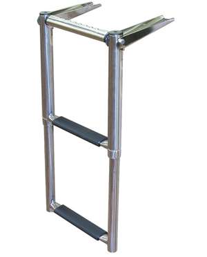 JIF Marine 2-Step Over Platform Telescoping Boat Ladder w/Hand Grip Boat - Dock Table