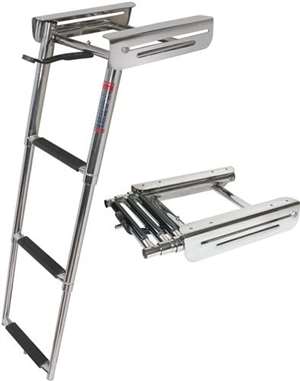 JIF Marine 4-Step Under Platform Sliding Ladder Stainless 318 Boat - Dock Table