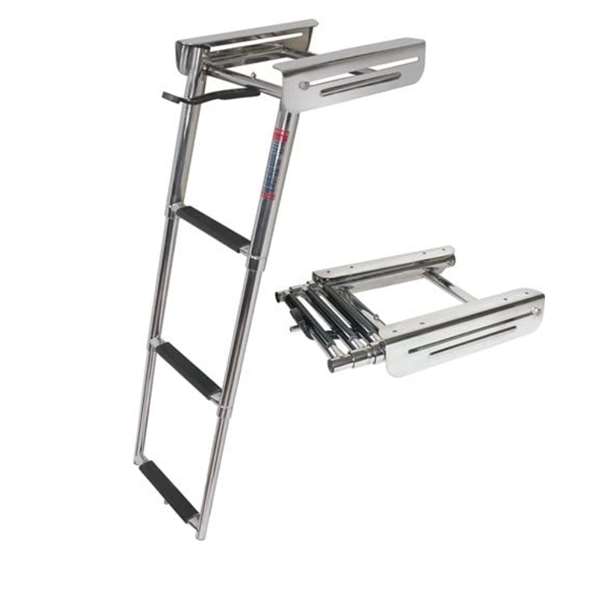 JIF Marine 4-Step Under Platform Sliding Ladder Stainless 318 Boat - Dock Table