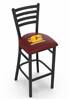 Central Michigan 25" Stationary Counter Stool with Black Wrinkle Finish    