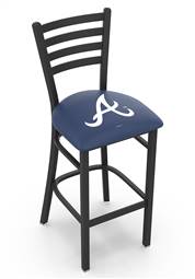 Atlanta Braves 25" Stationary Counter Stool with Black Wrinkle Finish  