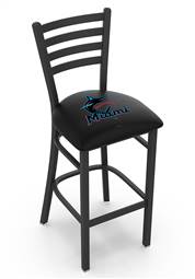 Miami Marlins 25" Stationary Counter Stool with Black Wrinkle Finish  