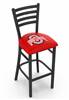 Ohio State 25" Stationary Counter Stool with Black Wrinkle Finish  