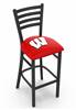 Wisconsin "W" 25" Stationary Counter Stool with Black Wrinkle Finish  