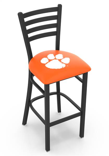 L004 Clemson 30" Stationary Bar Stool with Black Wrinkle Finish  