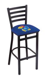 Kansas 30" Stationary Bar Stool with Black Wrinkle Finish  