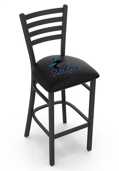 Miami Marlins 30" Stationary Bar Stool with Black Wrinkle Finish  
