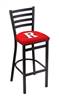 Rutgers 30" Stationary Bar Stool with Black Wrinkle Finish  