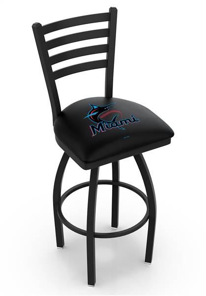 Miami Marlins 25" Swivel Counter Stool with Black Wrinkle Finish  