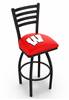 Wisconsin "W" 25" Swivel Counter Stool with Black Wrinkle Finish  