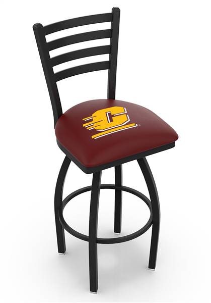 Central Michigan 30" Swivel Bar Stool with Black Wrinkle Finish  