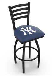 New York Yankees 30" Swivel Bar Stool with Black Wrinkle Finish  