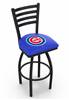 Chicago Cubs 36" Swivel Bar Stool with Black Wrinkle Finish  