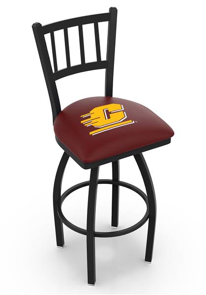 Central Michigan 25" Swivel Counter Stool with Black Wrinkle Finish  