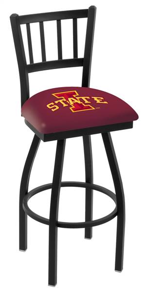 Iowa State 25" Swivel Counter Stool with Black Wrinkle Finish  