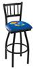 Kansas 25" Swivel Counter Stool with Black Wrinkle Finish  