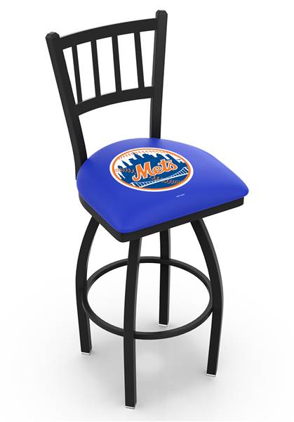 New York Mets 25" Swivel Counter Stool with Black Wrinkle Finish  