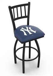 New York Yankees 25" Swivel Counter Stool with Black Wrinkle Finish  