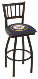 U.S. Navy 25" Swivel Counter Stool with Black Wrinkle Finish  