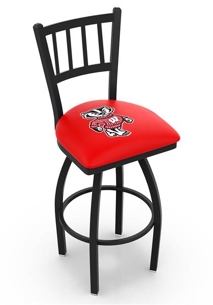 Wisconsin "Badger" 25" Swivel Counter Stool with Black Wrinkle Finish  