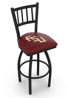 L018 Florida State (Script) 30" Swivel Bar Stool with Black Wrinkle Finish  