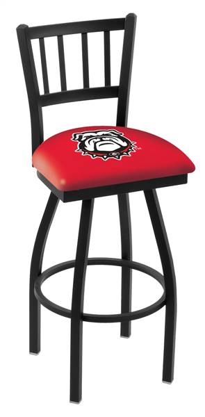 Georgia "Bulldog" 30" Swivel Bar Stool with Black Wrinkle Finish  