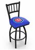 Chicago Cubs 30" Swivel Bar Stool with Black Wrinkle Finish  