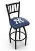 New York Yankees 30" Swivel Bar Stool with Black Wrinkle Finish  