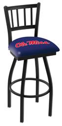 Ole' Miss 30" Swivel Bar Stool with Black Wrinkle Finish  