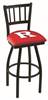 Rutgers 30" Swivel Bar Stool with Black Wrinkle Finish  