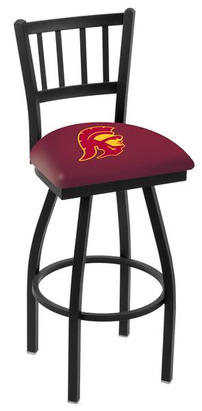 USC Trojans 30" Swivel Bar Stool with Black Wrinkle Finish  