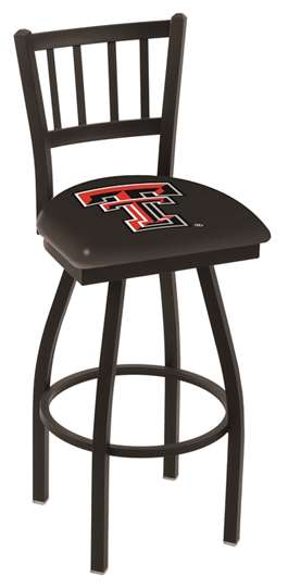L018 Texas Tech 30" Swivel Bar Stool with Black Wrinkle Finish  
