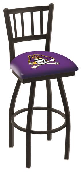 East Carolina 36" Swivel Bar Stool with Black Wrinkle Finish  