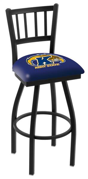 Kent State 36" Swivel Bar Stool with Black Wrinkle Finish  