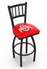 Ohio State 36" Swivel Bar Stool with Black Wrinkle Finish  