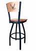 U.S. Air Force 25" Swivel Counter Stool with Black Wrinkle Finish and a Laser Engraved Back  