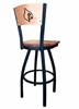 Louisville 25" Swivel Counter Stool with Black Wrinkle Finish and a Laser Engraved Back  