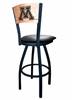 Minnesota 25" Swivel Counter Stool with Black Wrinkle Finish and a Laser Engraved Back  