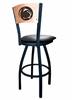 Penn State 25" Swivel Counter Stool with Black Wrinkle Finish and a Laser Engraved Back  