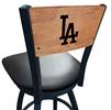 Los Angeles Dodgers 25" Swivel Counter Stool with Black Wrinkle Finish and a Laser Engraved Back  