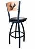 South Florida 30" Swivel Bar Stool with Black Wrinkle Finish and a Laser Engraved Back  