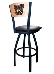 Western Michigan 30" Swivel Bar Stool with Black Wrinkle Finish and a Laser Engraved Back  
