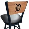 Detroit Tigers 36" Swivel Bar Stool with Black Wrinkle Finish and a Laser Engraved Back  