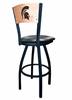 Michigan State 36" Swivel Bar Stool with Black Wrinkle Finish and a Laser Engraved Back  