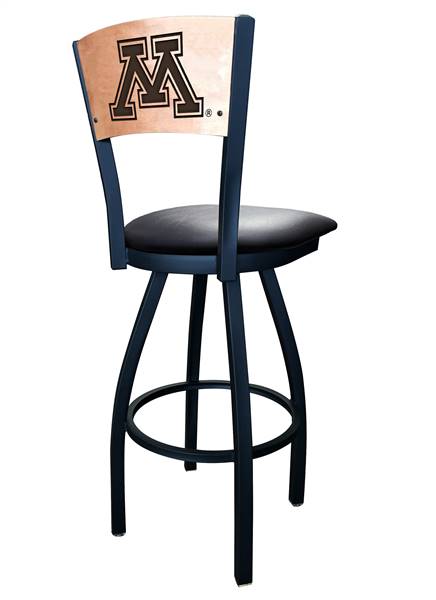 Minnesota 36" Swivel Bar Stool with Black Wrinkle Finish and a Laser Engraved Back  