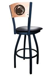 Penn State 36" Swivel Bar Stool with Black Wrinkle Finish and a Laser Engraved Back  