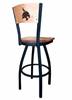 Texas State 36" Swivel Bar Stool with Black Wrinkle Finish and a Laser Engraved Back  
