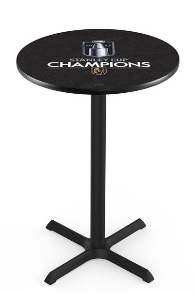 Vegas Golden Knights - 2023 Stanley Cup Champions 36" Tall - 30" Top Pub Table with Black Wrinkle Finish    
